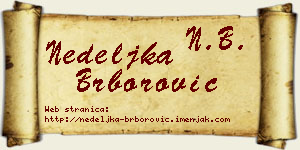Nedeljka Brborović vizit kartica